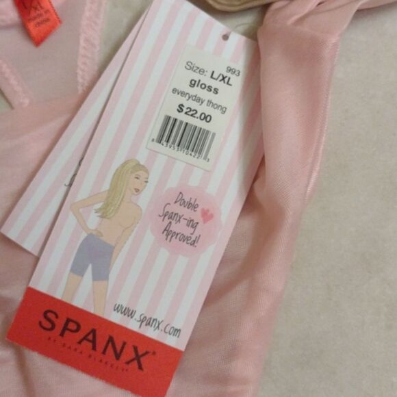 NWT Spanx Underwear bundle Four Thongs Gloss pink Ice blue Nude and Black L/XL - Picture 5 of 10